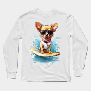 Surfing Chihuahua Long Sleeve T-Shirt